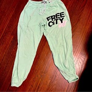 Free city sweatpants in vibrant pastel green
